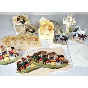 53 John Grossman Victorian‎ Charms Die Cut Cards LOT Cross Cats Mother Girls NEW